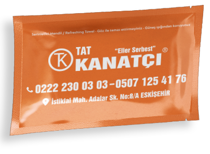 6x12 cm Baskılı Islak Mendil / TAT Kanatçı Eskişehir