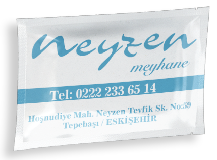 7x10 cm Baskılı Islak Mendil / Neyzen Meyhane Eskişehir